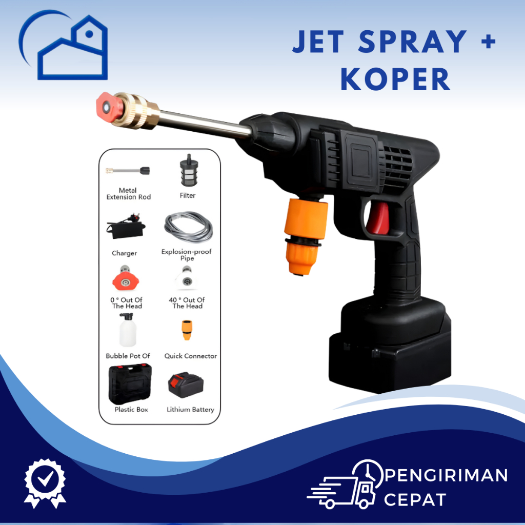 Jet Spray Cleaner Tekanan 199V 100Bar Mesin Cuci Mobil dan Motor Mini Portable Termurah Dengan Koper