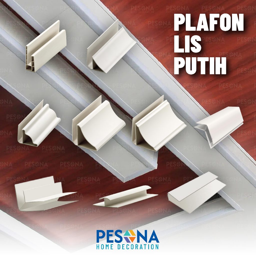 lis plafon PVC putih polos