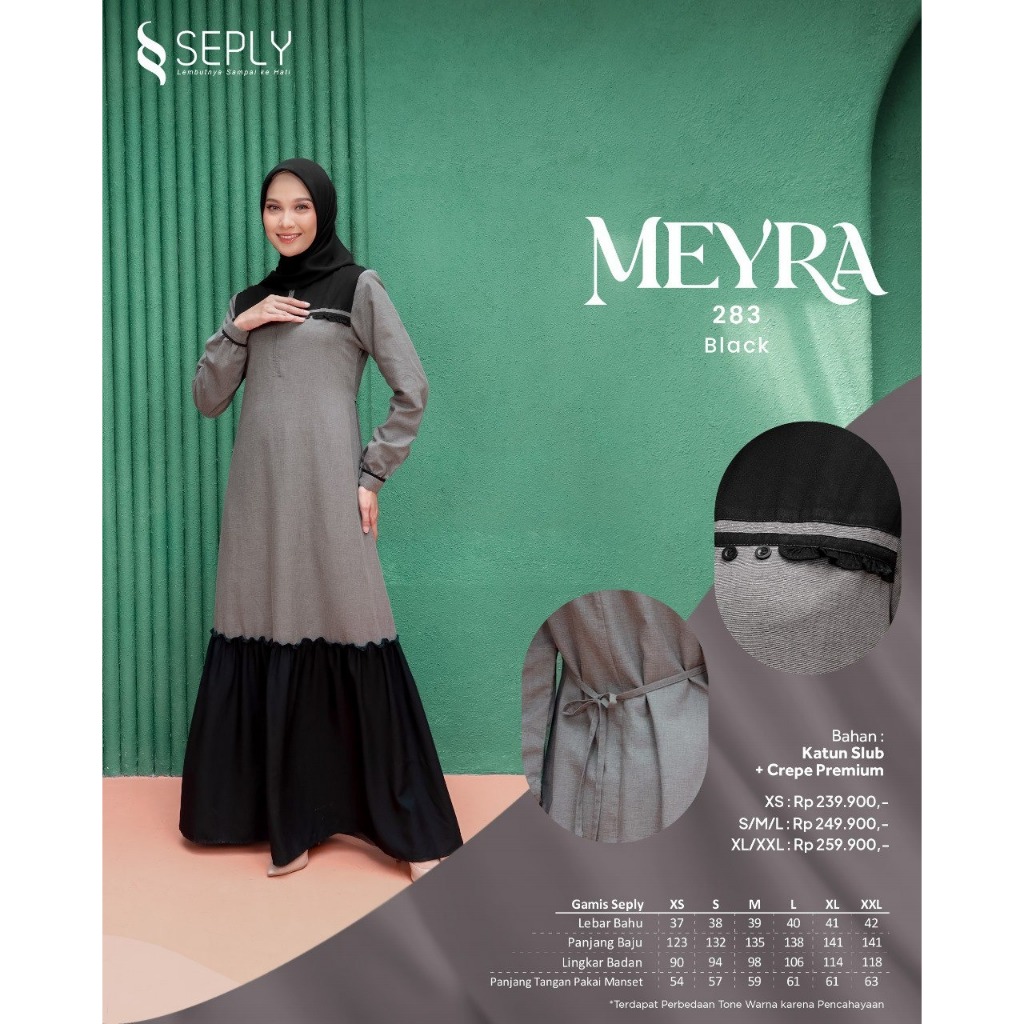 Gamis Dewasa Seply Meyra 283 Black