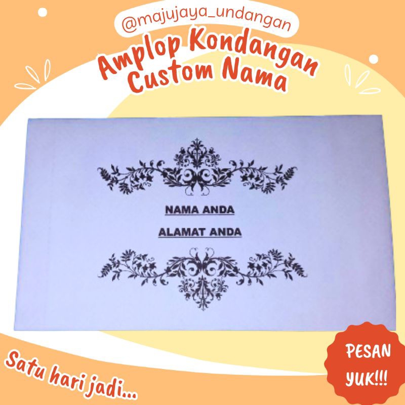 

amplop kondangan custom nama|murah kualitas bagus|1 pack isi 50 pcs|ukuran 15x9 cm