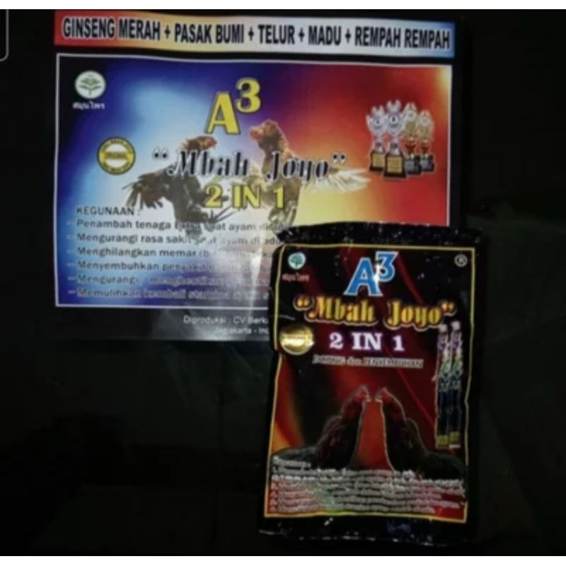 Mbah Joyo A3 Jamu Ayam Laga Extra Doping and Penyembuhannya penguat pukulan mental nafas stamina agr