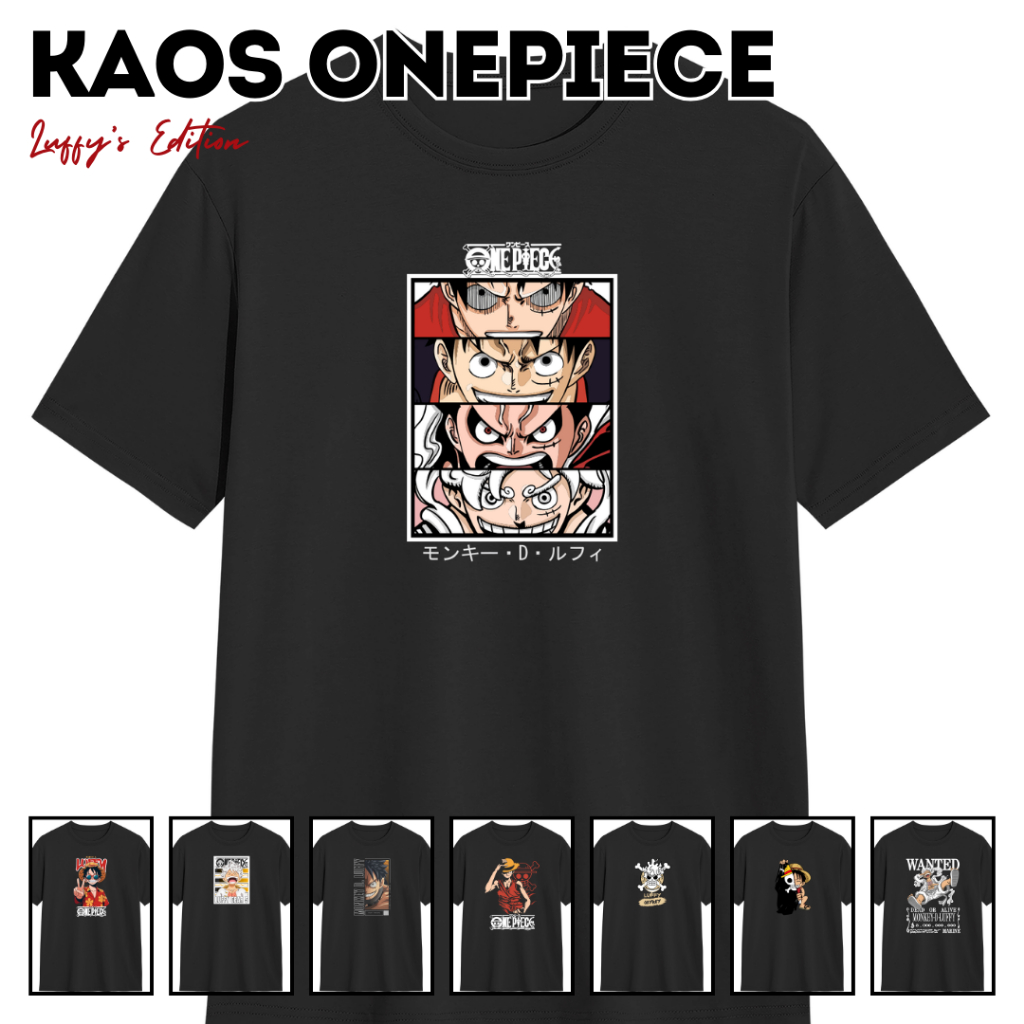 Kaos Anime One Piece Original Pria Edisi Luffy | Kaos Luffy | Baju One Piece | Kaos Distro One Piece