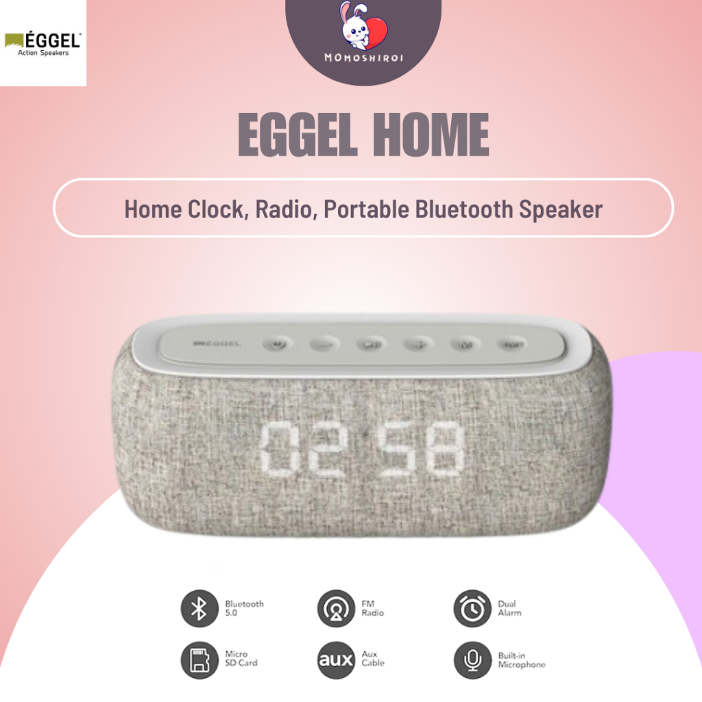 Eggel Home Clock Radio Speaker Portable Bluetooth Wireless