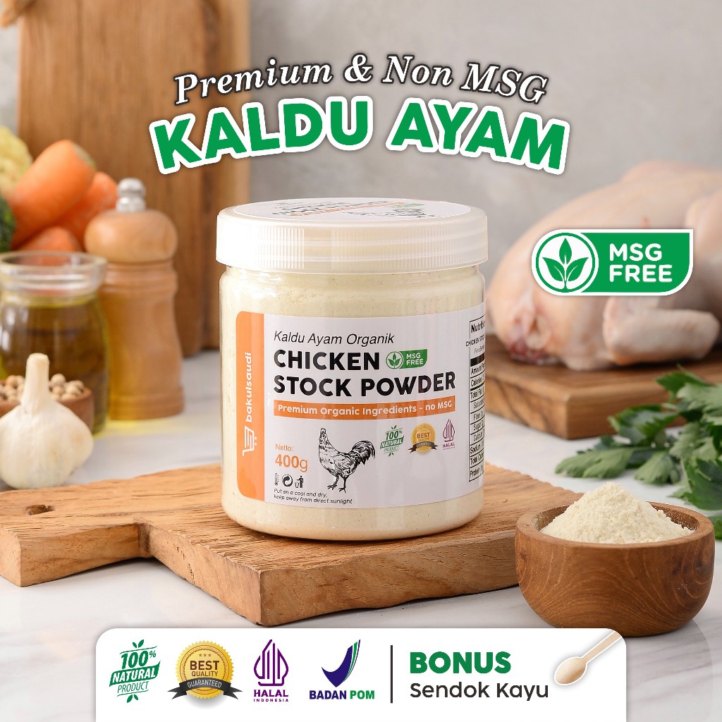 

Kaldu Ayam Bubuk Non MSG Organik Bumbu Penyedap Rasa Ayam Organic Chicken Stock Seasoning Powder