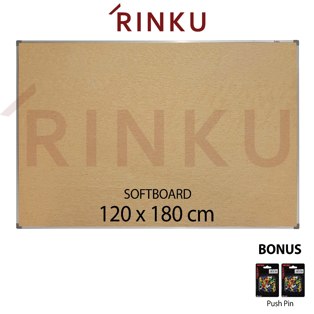 

Softboard Pin Board Cork Board Gantung Polos Rinku 120x180 cm