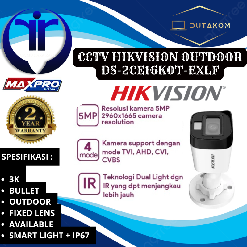 CCTV HIKVISION OUTDOOR DS-2CE16K0T-EXLF