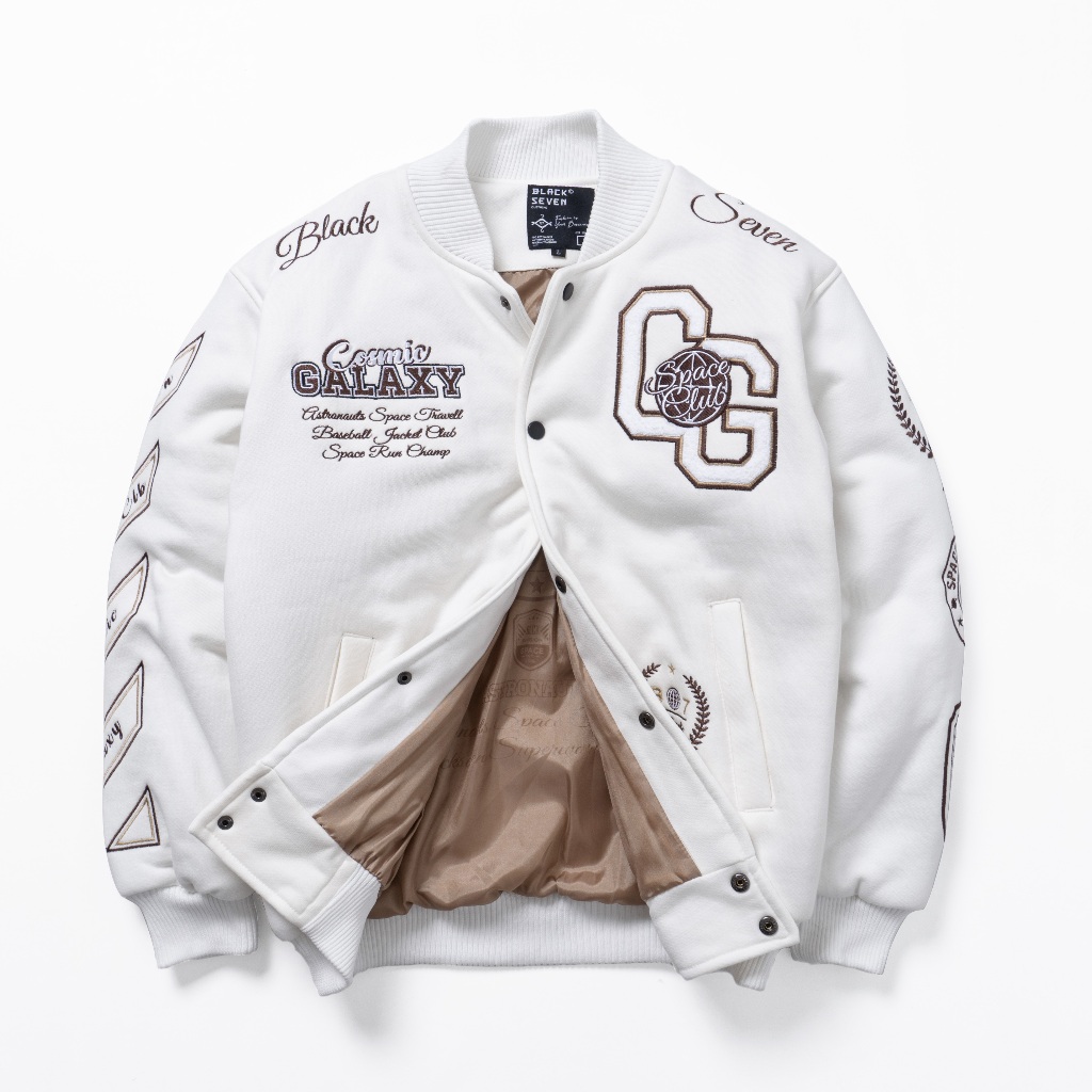 (Exlusive) | Varsity Jacket | Cosmic Galaxy - Full White Edition