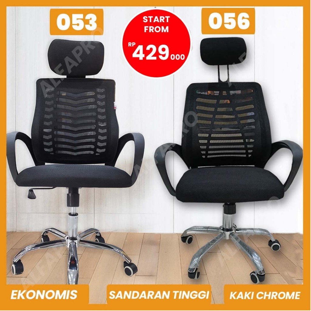 Kursi Kantor Jaring Kerja Direktur Gaming Gamer Belajar Manager Murah Hitam Tangan KK 053