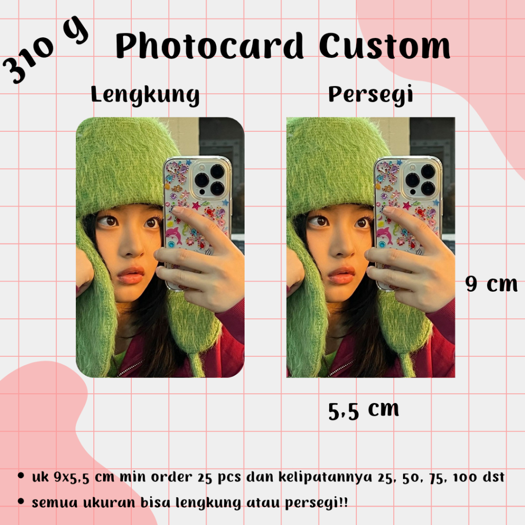 (310 gsm) BISA COD PHOTOCARD CUSTOM TERMURAH