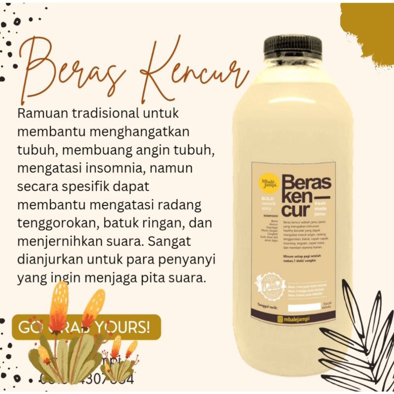 

JAMU BERAS KENCUR MBALE JAMPI (KHUSUS PENGIRIMAN INSTAN)