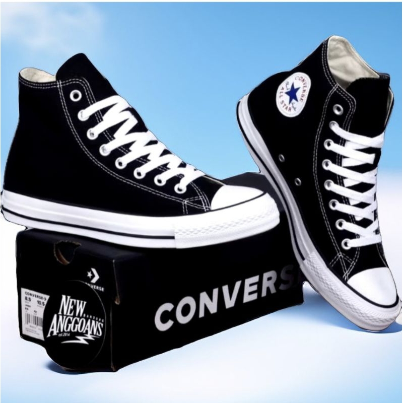 Converse Sepatu Sekolah  All Star Clasik Tinggi Hitam Putih Tinggi Boots
