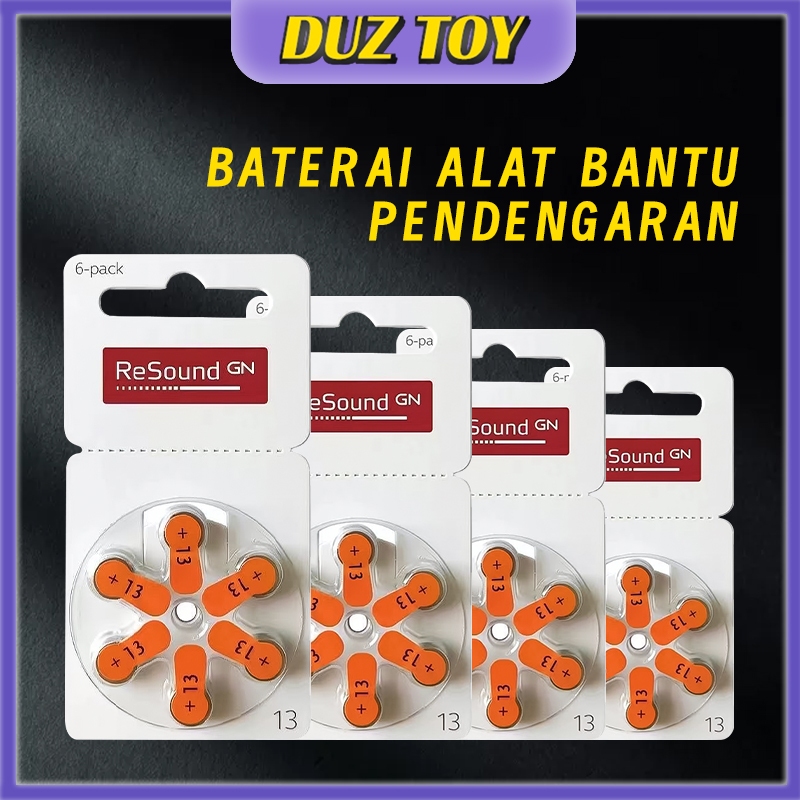 6Pcs Baterai Ukuran 13 Universal Alat Bantu Dengar Battery Baterai GN Resound 13 Hearing Aid Battery