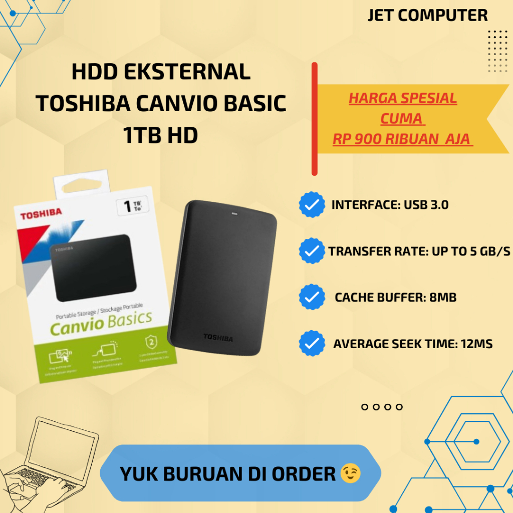 HDD Eksternal Toshiba Canvio Basic 1tb HD