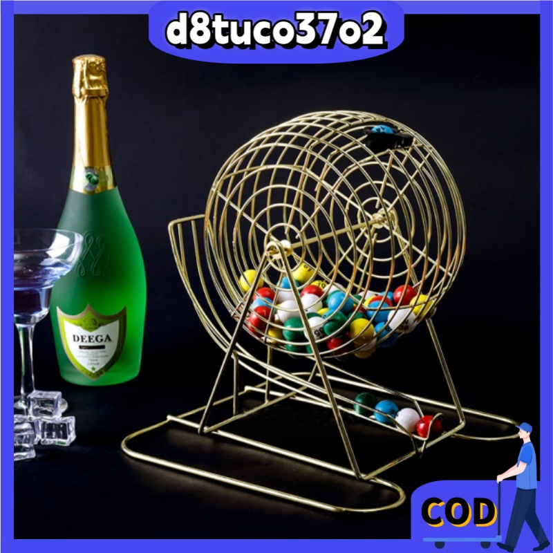 Bingo Set dengan Keranjang Putar Drinking Bingo Party Game Set Roulette Game