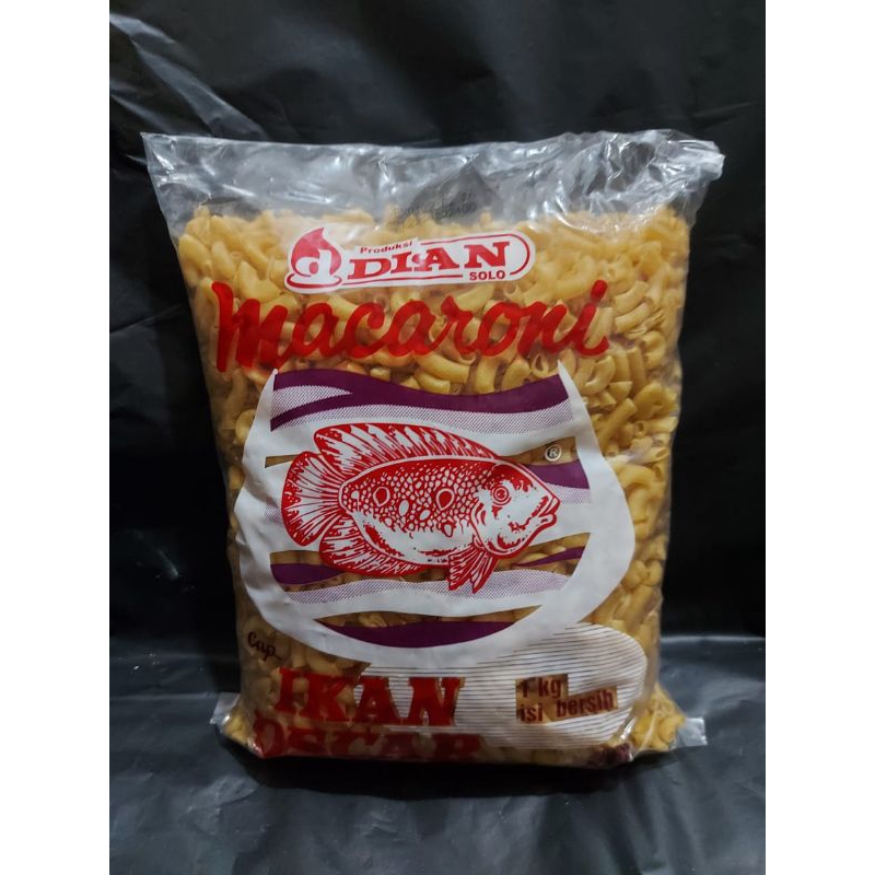 

Makaroni/Makroni Cap Ikan Oscar/Makroni (Dian)Bantet 1kg -Kuning&hitam