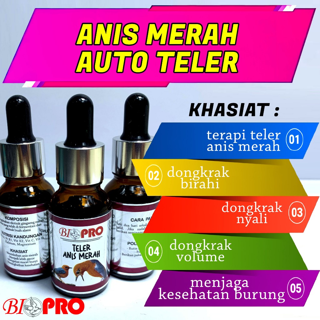 VITAMIN ALAMI BIOPRO TELER ANIS MERAH TERAPI PENGGACOR ANIS MERAH