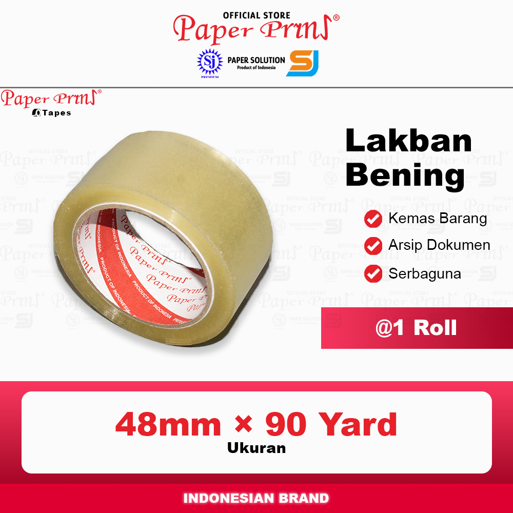 

Lakban Bening Packaging Tape Paperpryns 2 Inci 48mm X 90 yard (@1 Roll)