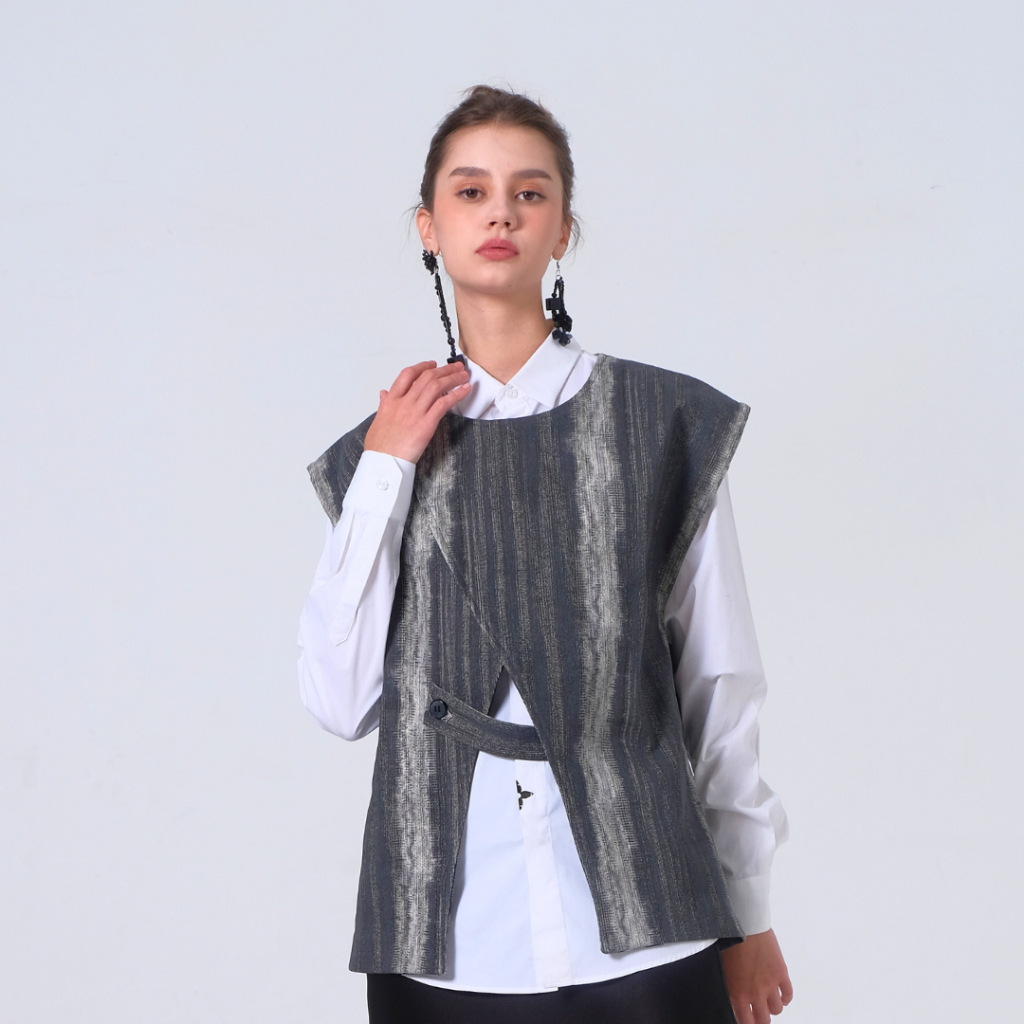 kly Synaf - Ryota Vest Outer Rompi Wanita Tanpa Lengan Bahan Jeans