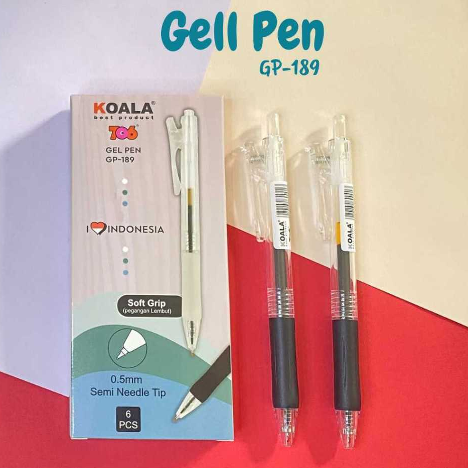 

[1 Kotak] Pulpen Koala GP-189 Aku Cinta Indonesia / Gel Pen 0.5mm Merah Putih I Love Indonesia