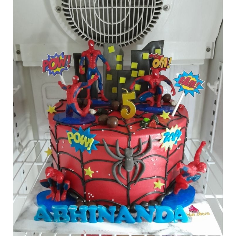 KUE ULANG TAHUN SPIDERMAN/ CAKE BIRTHDAY SPIDERMAN  / AVENGERS SPIDERMAN CAKE / KUE ULTAH TART SPIDE