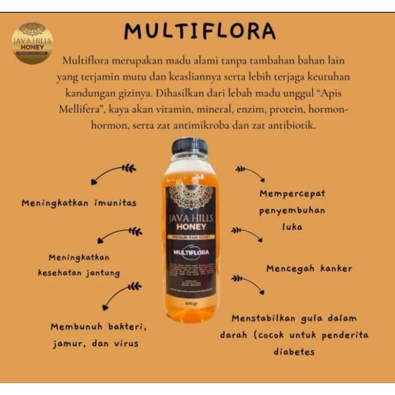 

Javahills Honey Java Hills Raw honey Madu Murni Asli 100% Lolos Uji Lab/Multiflora 1000 gr