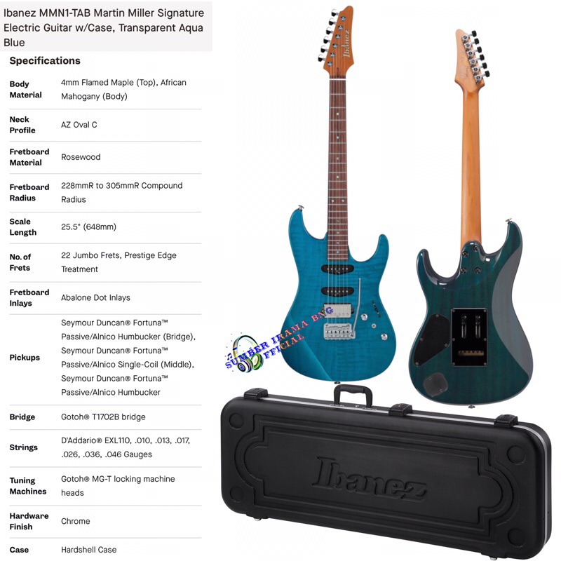 IBANEZ MARTIN MILLER SIGNATURE ELECTRIC GUITAR w/CASE - MADE IN JAPAN