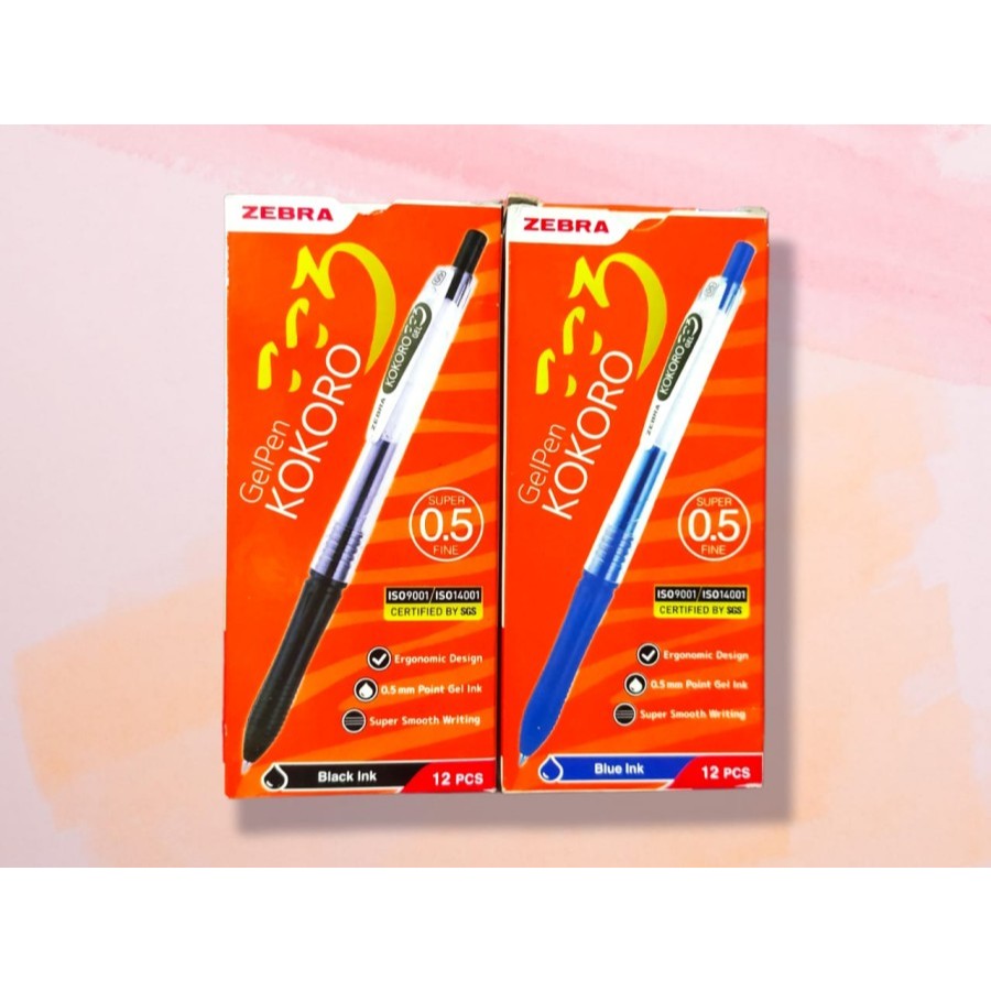 

Pulpen Gel Pen Zebra Kokoro 0.5 mm - (1 Pack 12 Pcs)