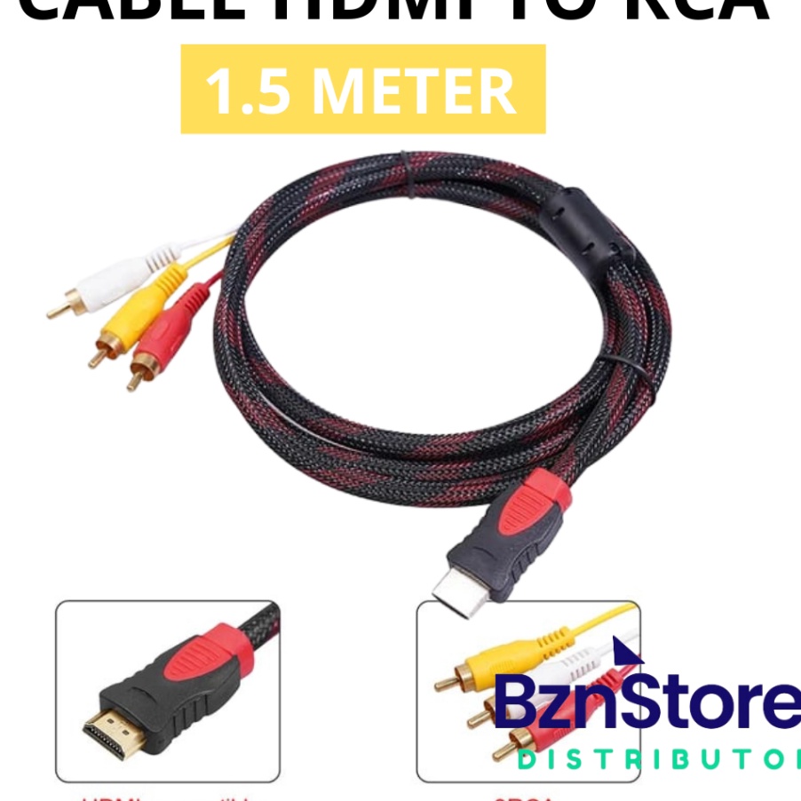 CUCIGUDANG KABEL HDTV TO RCA 15 METER HIGH QUALITY STB FREE BOX kabel hdmi to rca high quality kabel