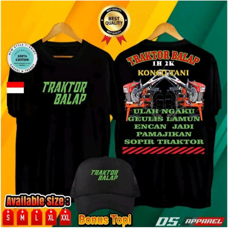 KAOS TRAKTOR BALAP KONCO TANI BONUS TOPI
