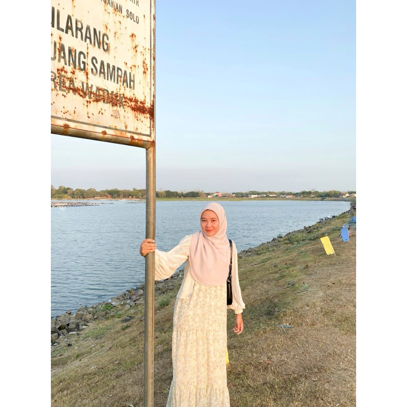 orlean maxi dress muslim ori moca dress kutung dress tanpa lengan gamis motif bunga gamis ceruty bab