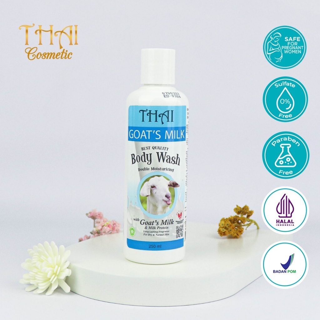 Thai Goats Milk Body Wash 250ml - Sabun Cair Susu Kambing / Sabun Cair Pemutih Badan