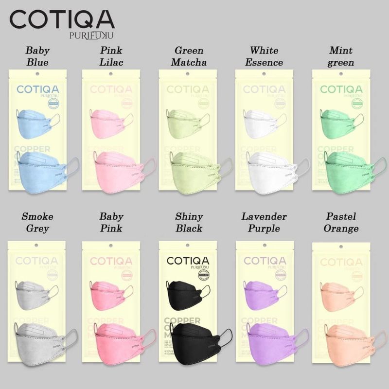 Masker KF94 5ply COTIQA COPPER OXIDE Mask original isi 5pc