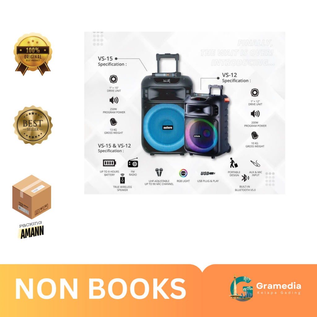 Aubern Professional Portable Active Speaker VS-12 (Portable Speaker AUBERN VS-12) + Tripod