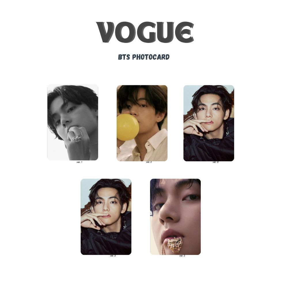 [5 pcs] Photocard V : Vogue - by Aera Kpop Merch | Photocard V BTS - Photocard Unofficial Vogue V - 