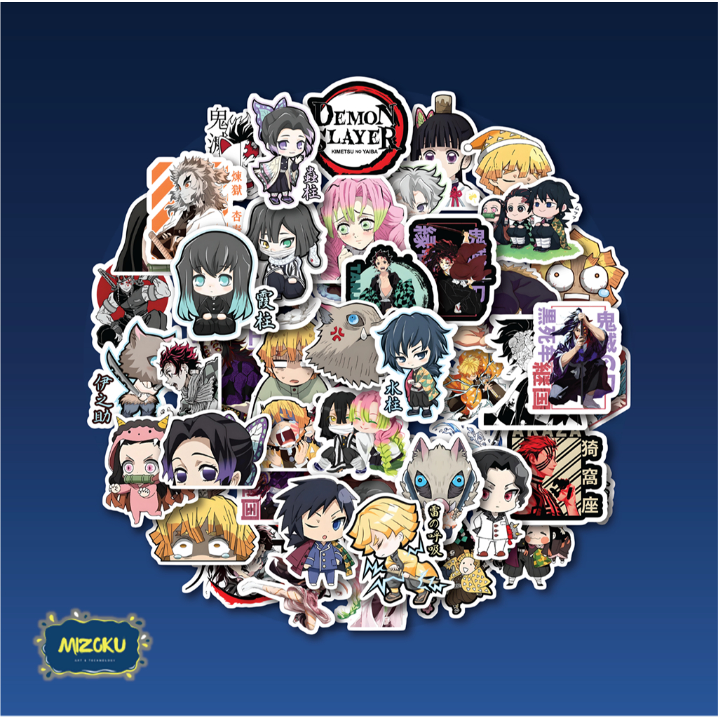 

STICKER PACK ANIME KIMETSU NO YAIBA DEMON SLAYER | UNTUK SCRAPBOOK TUMBLER HP LAPTOP KOPER HELM