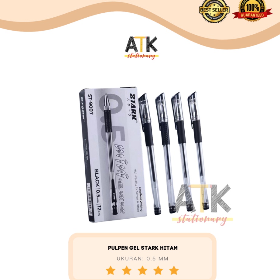 

DIJAMIN BARU Pulpen Bolpen Gel Stark ST97 5 mm Gel Pen Murah 1 Lusin 12 Pcs atk