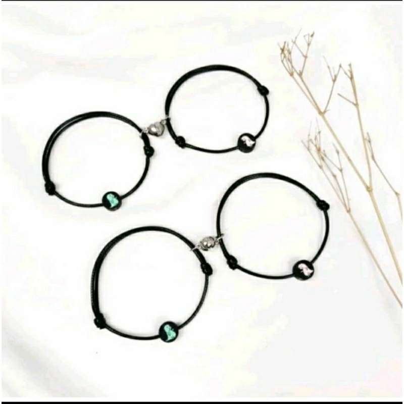 GELANG CUOPLE MAGNET UNTUK PACAR/GELANG COUPLE MAGNET MOTIF DINOSAURUS