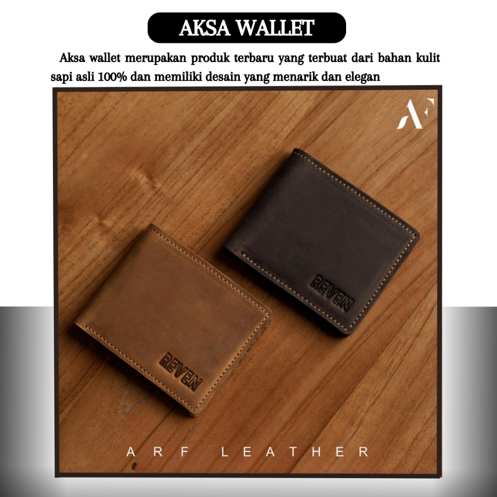 Dompet Kulit Asli Wallet Pria Cowok Keren Original Branded Reven Aksa Wallet