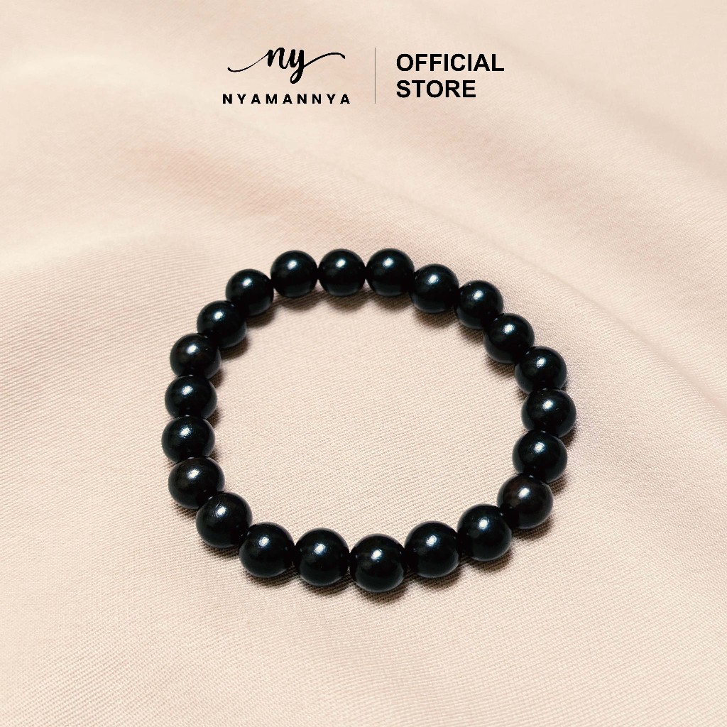 Nyamannya - Gelang Kayu Eboni Hitam Pekat dan Berat Black Ebony