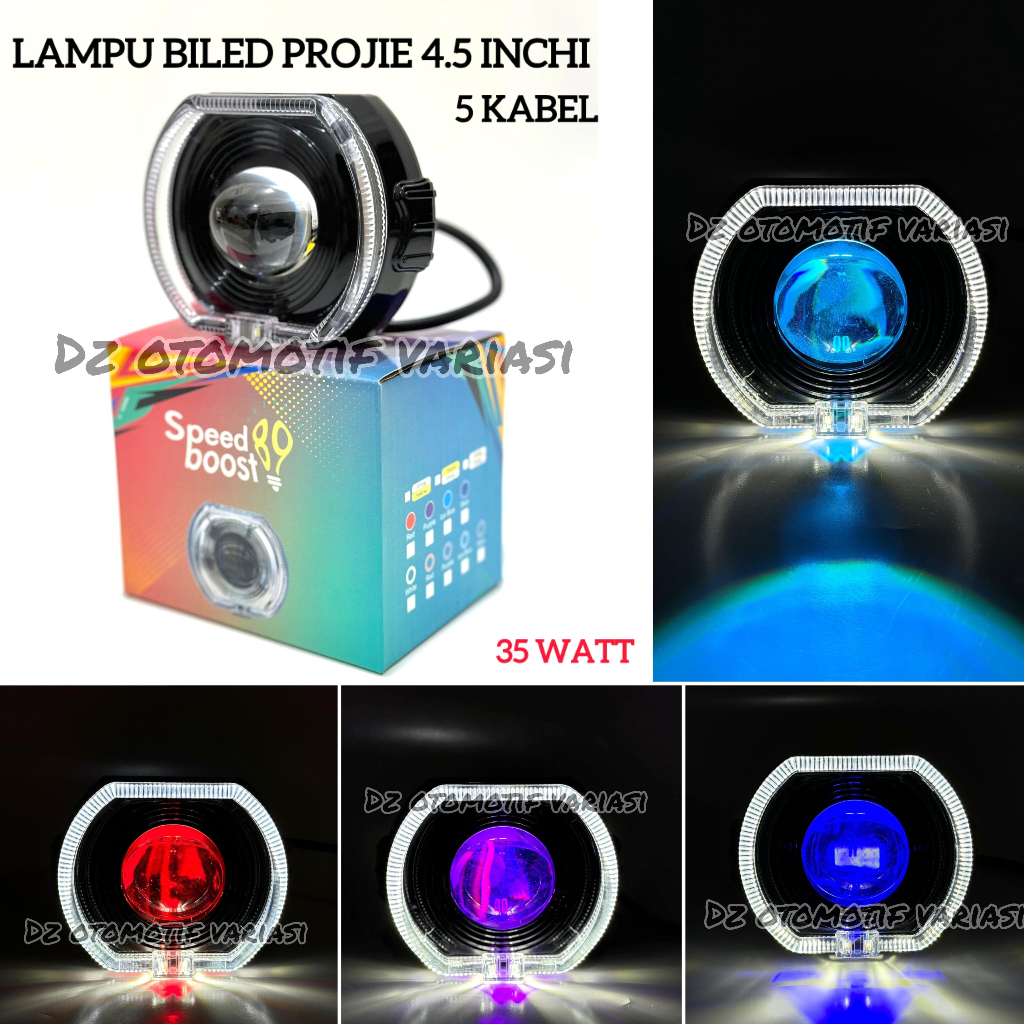 Lampu Projie Biled Ala Ala Cut Off 4,5 Inch Body Hitam 35 W Shroud dan Devil Waterproof SPEEDBOOST89