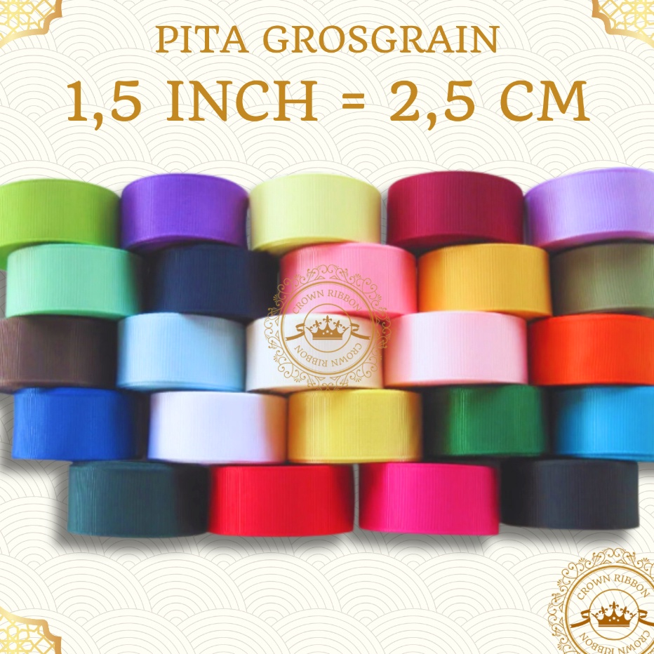 

DIJAMIN ORI Pita Grosgrain 15 inch 4 cm Panjang 2 meter