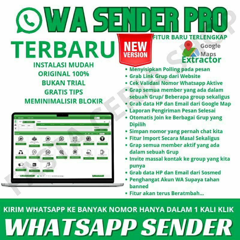 WHATSAPP SENDER / BLASTER / BROADCAST ANTI BANNED