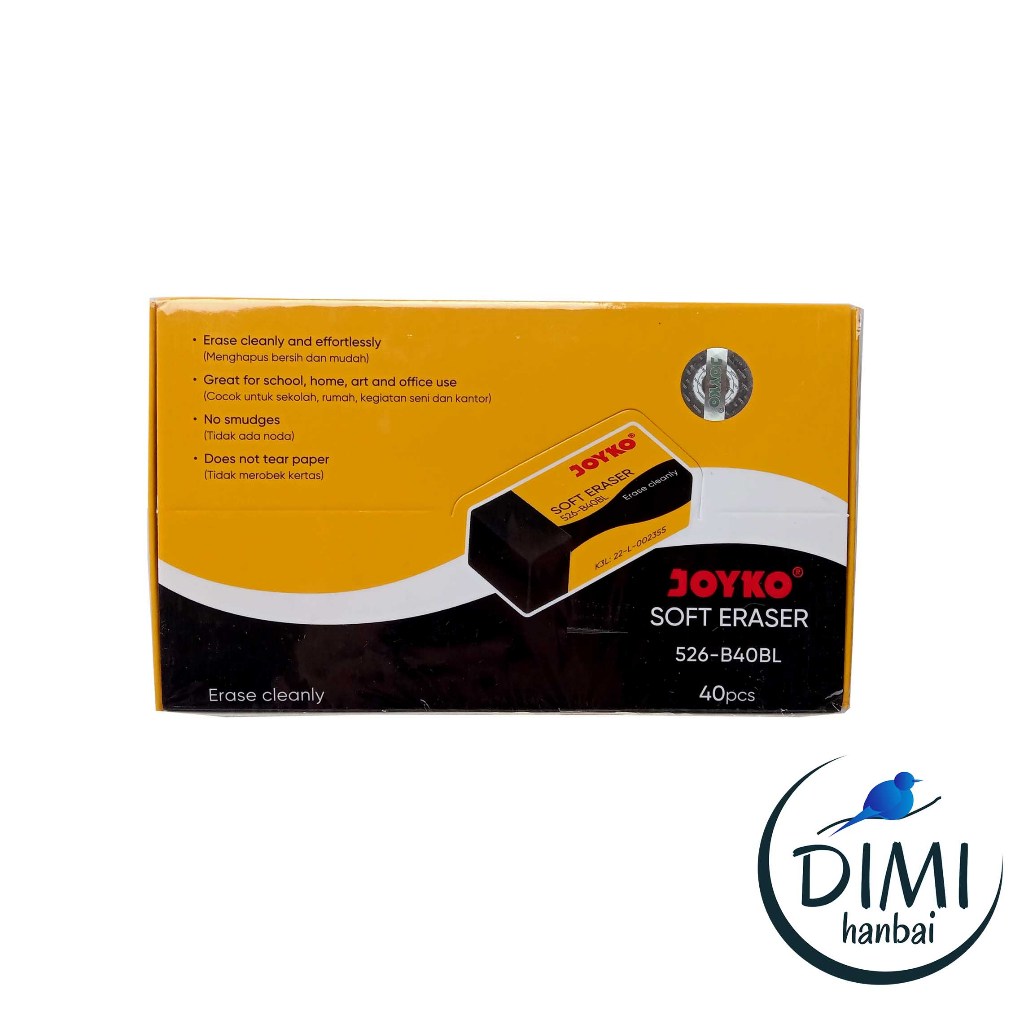 

[DIMI] Joyko Soft Eraser 526-B40BL Penghapus Hitam Kecil Harga Satuan