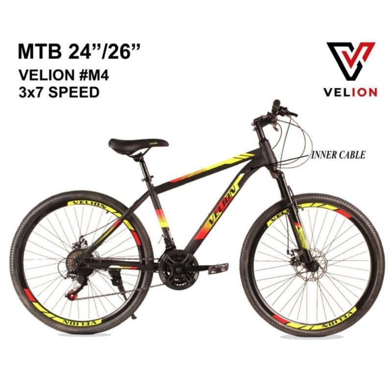 SEPEDA MTB UKURAN 20 / 24 / 26 / 27.5 VELION 21 SPEED CAKRAM MURAH / SEPEDA GUNUNG VELION BERKUALITA