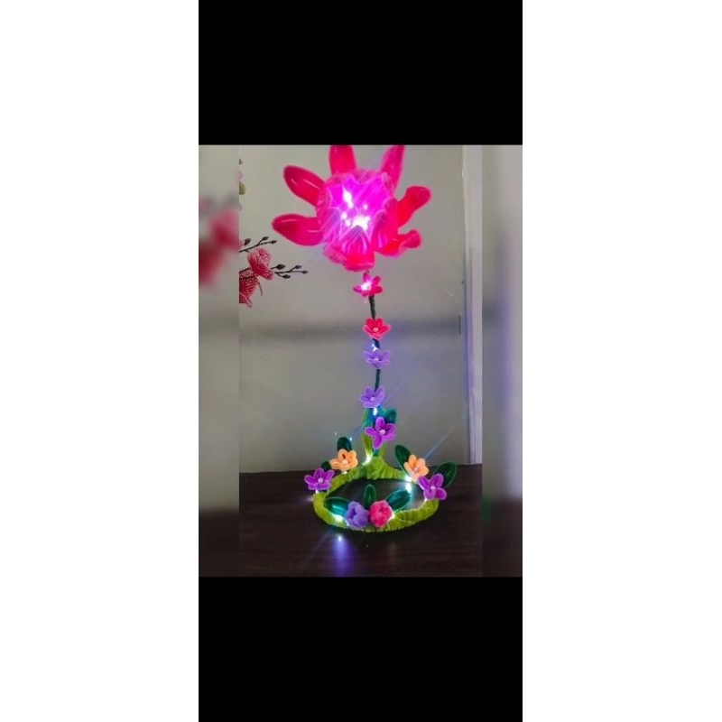 lampu hias, bunga hias, kawat bulu