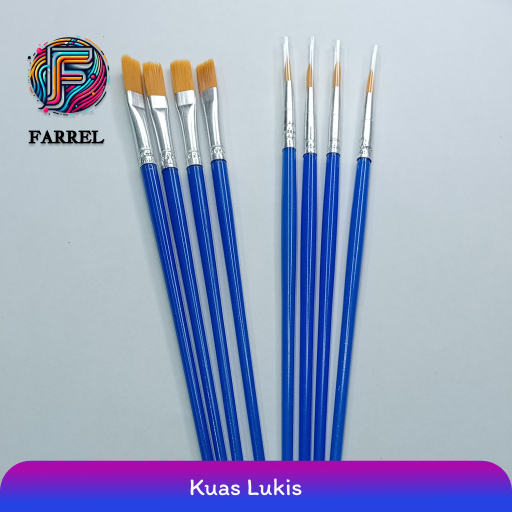 

Brush Kuas Lukis Bulu Nilon Farrel Cat Air Cat Akrilik Ujung Pipih Lancip Koas Melukis Anak Satuan