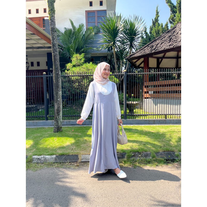 diskon kyn melina dress - dress lucu gamis muslim bahan shakila premium