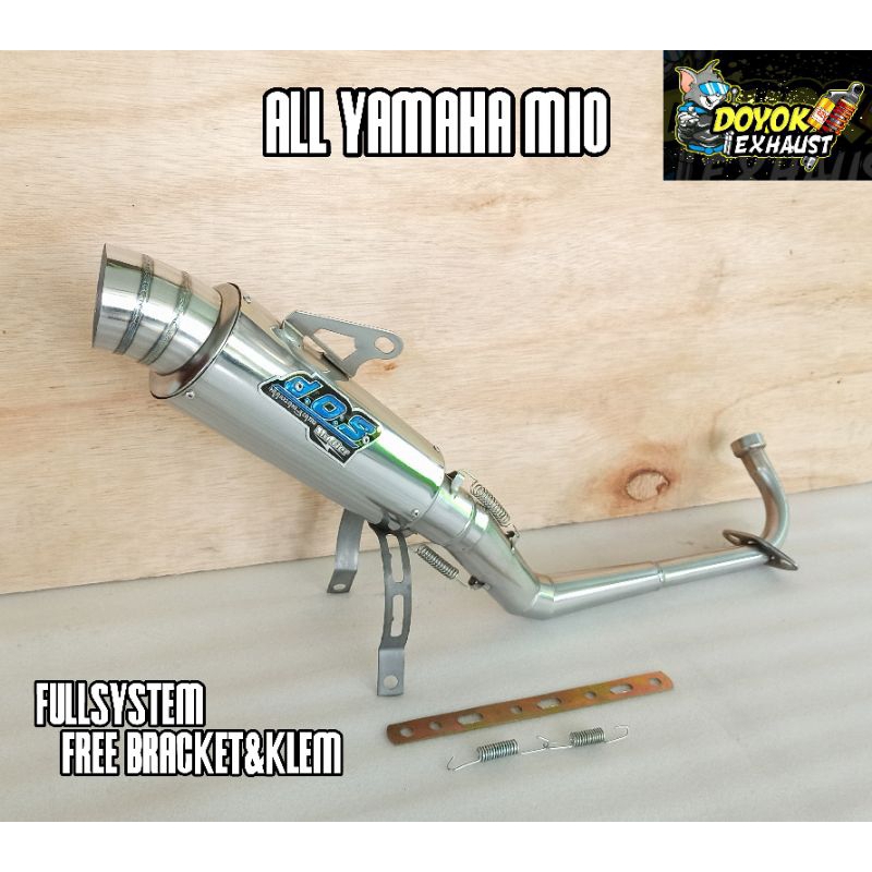 knalpot racing DOS untuk motor YAMAHA MIO ALL VARIAN/TYPE. Mio sporty/smille. Mio Soul GT. Mio M3. M