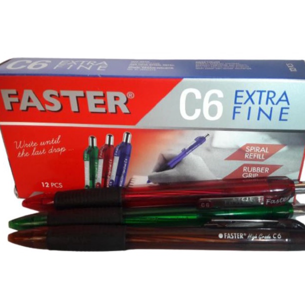 

SPESIAL BULAN INI 12pc PULPEN FASTER C6 PEN BOLPOIN FASTER C6 CETEK