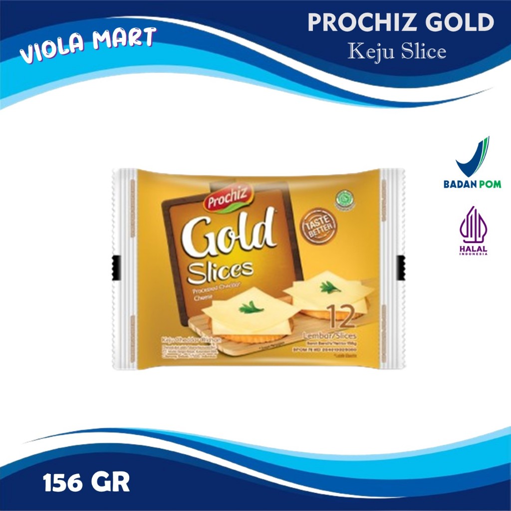 

Keju Slice Merk PROCHIZ GOLD / Keju Cheddar / Keju isi 12 Slices